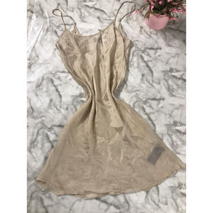 RARE Women COACH Night Gown Satin 100% Cupro Women Sz 0 Cream Strappy Sleepwear